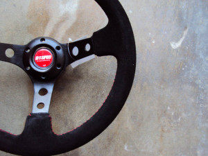D1 Spec Deep70 Suede Deep Cone Steering Wheel 