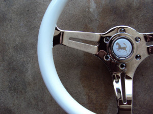 HKB Sports White Steering Wheel 