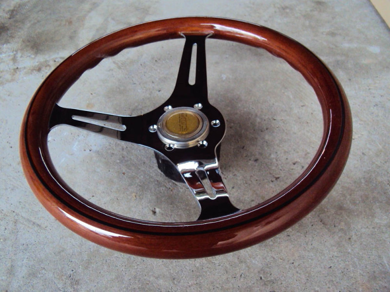 HKB TOM'S Woodgrain Chrome Steering Wheel 350mm ORIGINATOROG