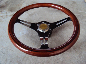 HKB TOM'S Woodgrain Chrome Steering Wheel 350mm  