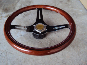 HKB TOM'S Woodgrain Chrome Steering Wheel 350mm  